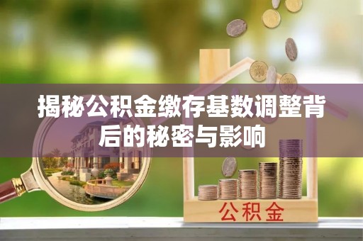 黑水揭秘公积金缴存基数调整背后的秘密与影响