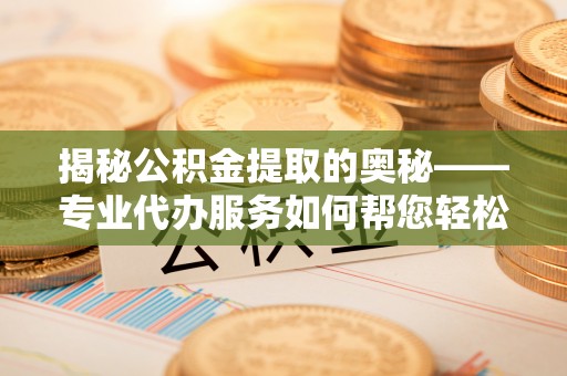 黑水揭秘公积金提取的奥秘——专业代办服务如何帮您轻松搞定