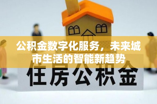 黑水公积金数字化服务，未来城市生活的智能新趋势