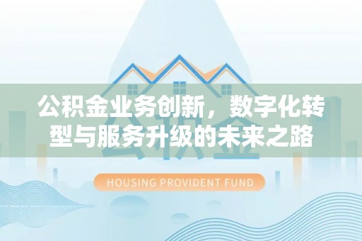 黑水公积金业务创新，数字化转型与服务升级的未来之路