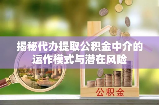黑水揭秘代办提取公积金中介的运作模式与潜在风险